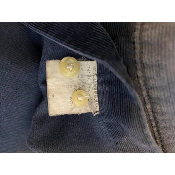 Women's Teenie Weenie Navy Blue Long Sleeved Button Up Corduroy Logo Pocket Shir - Picture 5 of 5